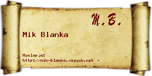 Mik Blanka névjegykártya